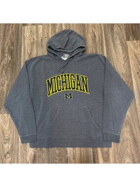 Vintage Michigan Wolverines Hoodie Men’s XL Gray J. America College Sportswear